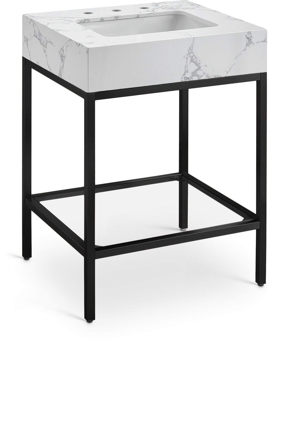 Marmo - Engineered Marble Bathroom Vanity With Black Base