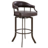 Pharaoh - Swivel Faux Leather Bar Stool - Brown Finish