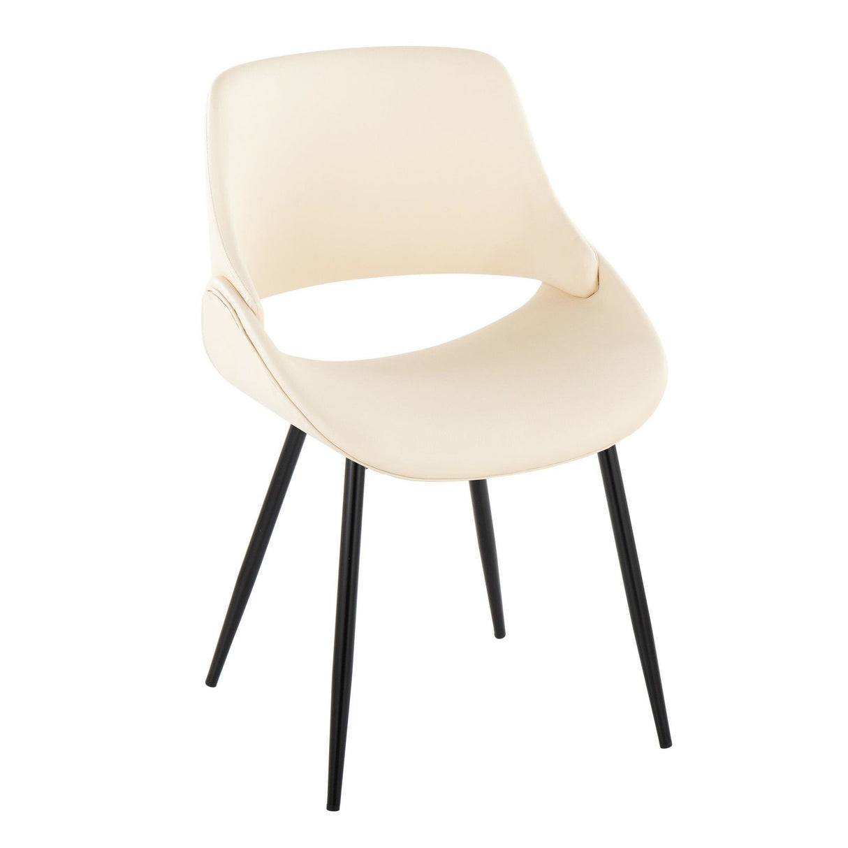 Fabrizzi - Mid-Century Modern Accent / Dining Chair (Set of 2) - Black Metal