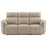 Elison - Motion Sofa - Dark Beige Polish Microfiber