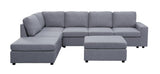 Cassia - 7 Seat Reversible Modular Sectional Sofa With Ottoman