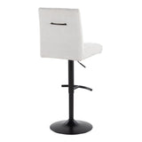 Hannah - Adjustable Barstool With Rounded T Footrest (Set of 2) - Black Metal