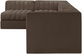 Rummi - Velvet Performance Fabric Upholstered 5 Piece Modular Sectional, L-Shaped (Right)