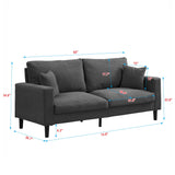 Modern Upholstered 2 Piece Sofa Set With 3 Seater And 2 Seater