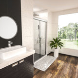 Modern Double Sliding Shower Enclosure, Tempered Glass