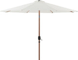 Fiji - Aluminum Patio Umbrella With Square Black And Teak Base