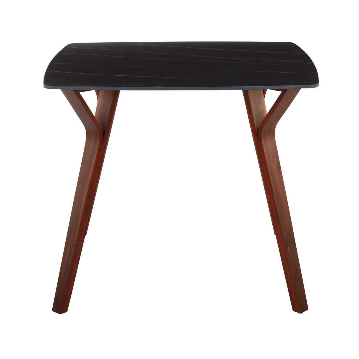 Folia - Dinette Table - Walnut Wood And Black Textured Marble