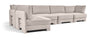 Hammond - Velvet Performance Fabric Upholstered 5 Piece L-Shaped Sectional