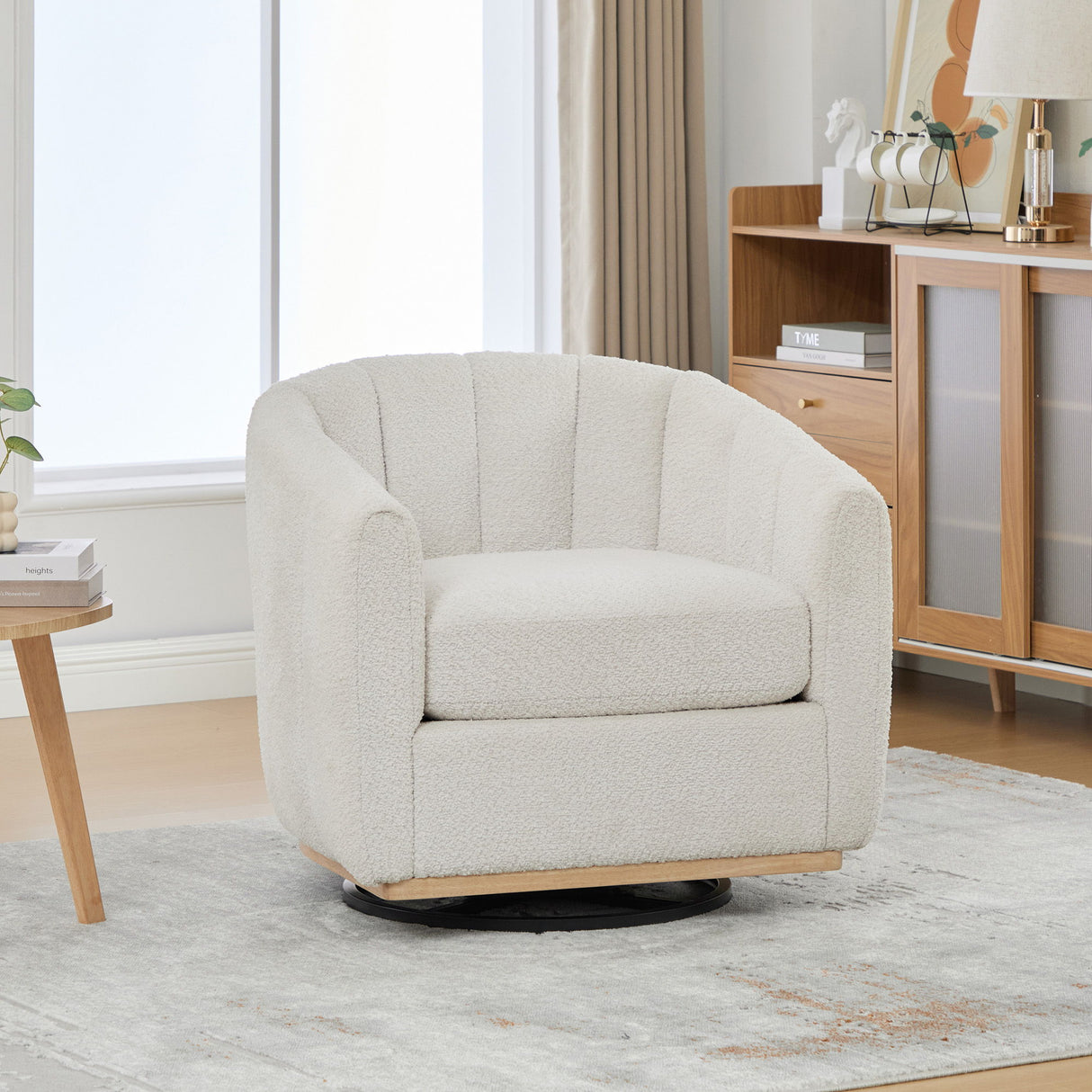 360° Swivel Upholstered Barrel Chair