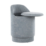 Marla - Upholstered Vanity Stool - Light Blue Fabric
