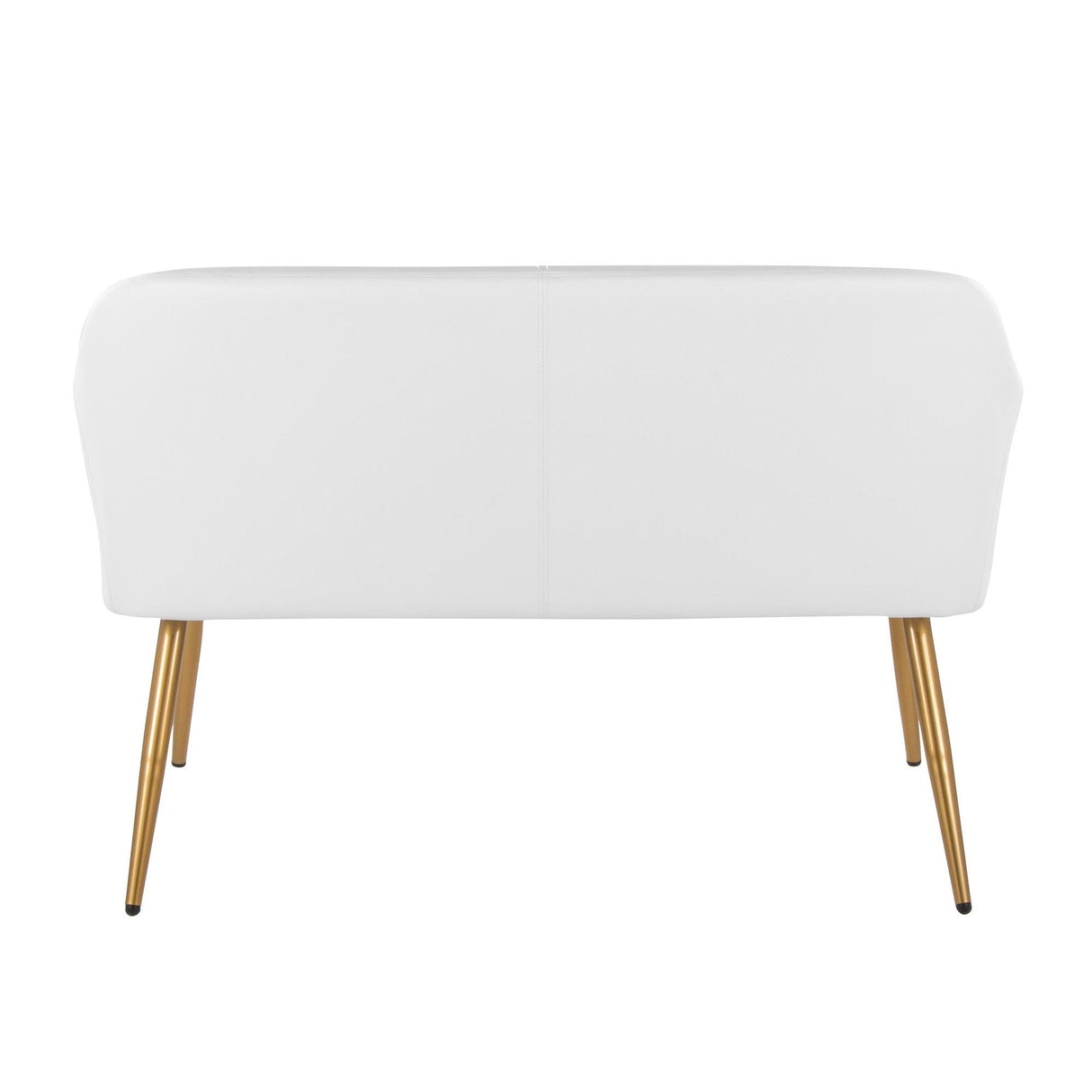 Daniella - High Back Bench - Gold Steel, White Faux Leather