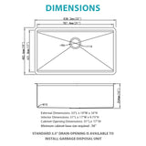 Gold Stainless Steel Undermount Kitchen Sink With Workstation 33 X 19 X 10 Inch, 16 Gauge Deep Bowl