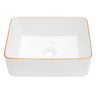 Modern European Style Ceramic Rectangular Vessel Bathroom Sink