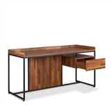 Sara - Writing Desk - Walnut & Sandy Black
