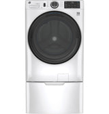 GE GFW510SCNWW front load washer angled view