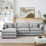 Modular L-Shaped Sectional Sofa With Movable Ottoman