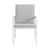Crown - Outdoor Dining Chair (Set of 2) - White / Teak