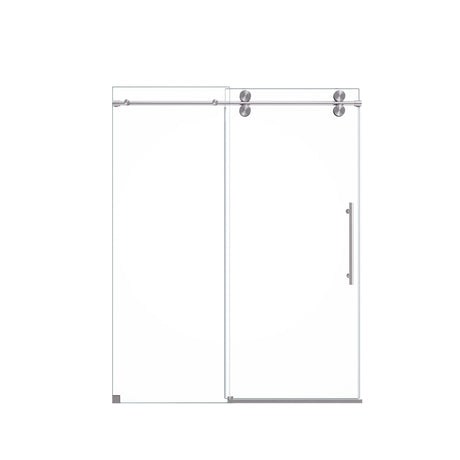 Frameless Single Sliding Shower Door With Clear Tempered Glass