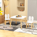 Rabbit Themed Table And 2 Chairs Set - White