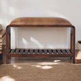 Buffalo - Slatted Square Bench - Brown