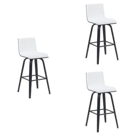 Vienna - Modern Swivel Bar Height Stool - Black Brushed Wood Frame