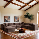 Stellar - 7 Piece Chenille Fabric Upholstered Modular Sectional