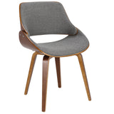 Fabrizzi - Dining / Accent Chair - Walnut And Gray Fabric