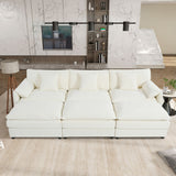 Modern Comfy Deep Seat Modular Sectional Sofa Cloud Couch With Ottoman