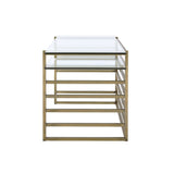 Shona - Writing Desk - Clear Glass Top & Antique Gold