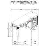 Colwood - 4 Drawer Vanity Desk With And Built In Charging - Silver Gray