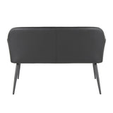 Daniella - High Back Bench - Black Steel Legs