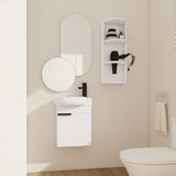 Wall Mounted Bathroom Vanity With Sink And Storage Rack, Soft Close Doors