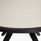 Cezar - 51" Round Outdoor Dining Table, Seats 4 - Black & White Veinstone