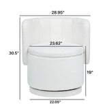 Modern 360 Degree Swivel Back Sofa Chair With Storage Space Boucle, Perfect For Bedroom And Living Room - Beige