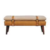 Boucle Leather Bench - Tan
