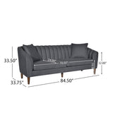Contemporary 3 Seater Sofa With Plush Accents