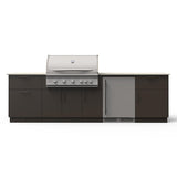 Blaze Morning Glow 10-Ft Outdoor Kitchen Island w/ 40-Inch LTE+ Propane Grill, Fridge in Architectural Bronze w/ Aeris Countertop