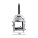 32 in. Outdoor Gas and Wood Fired Pizza Oven in Stainless-Steel (KM-OKS-DFPO)