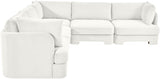 Hammond - Velvet Performance Fabric Upholstered 5 Piece Corner Sectional