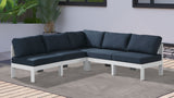 Nizuc - Outdoor Patio 5 Piece Modular Sectional With White Frame