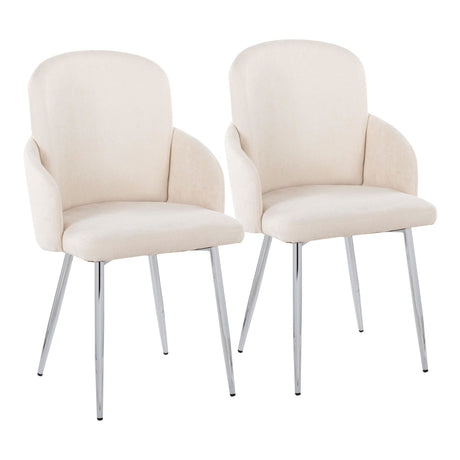 Dahlia - Contemporary Dining Chair (Set of 2) - Chrome Metal