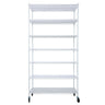 7 Tier Metal Shelf Wire Shelving Unit, 2450Lbs Heavy Duty Adjustable Storage Rack With Wheels & Shelf Liners For Closet Kitchen Garage Basement Commercial Shelving