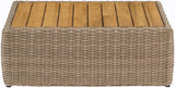 Seacrest - Teak Wood And Wicker Outdoor Patio Coffee Table