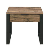 Aflo - End Table - Weathered Oak & Black