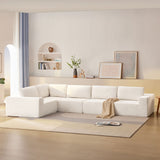 Modular Sectional With Wide Seat Free Combination L Shaped Couch Set Cloud Upholstered Minimalist Boneless Sofa