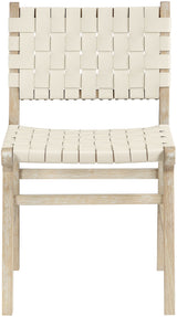 Entwine - Vegan Leather Upholstered Dining Chair - Painted Natural