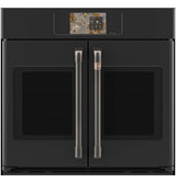 Café CTS90FP3ZD1 French-Door Single Wall Oven Matte Black - angled view
