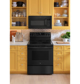 GE GRF600AVBB electric range - detail view