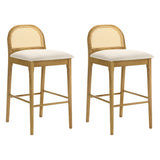 Lucio - Modern Farmhouse Wood Bar Height Kitchen Bar Stool