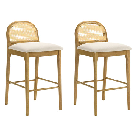 Lucio - Modern Farmhouse Wood Bar Height Kitchen Bar Stool